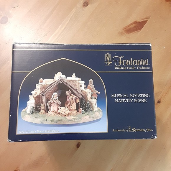 roman Holiday Fontanini Rotating Musical Nativity Scene Music Box